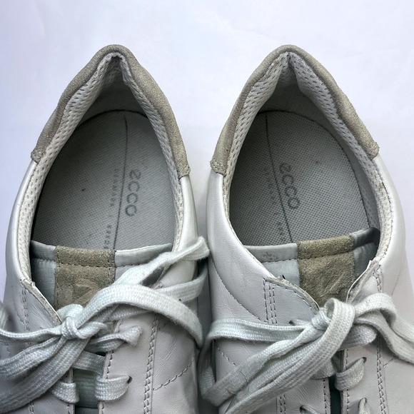 ECCO Street Lite Sneaker Mens 44/10-10.5 White Leather Low Top Retro Casual Shoe - Picture 3 of 11
